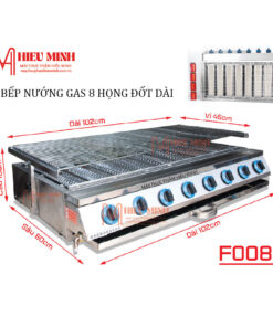 Bếp Nướng Gas 8 Họng Đốt Dài