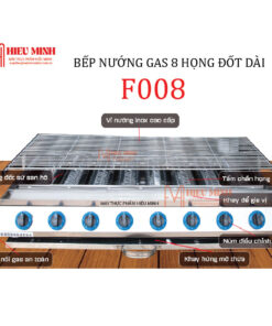 Bếp Nướng Gas 8 Họng Đốt Dài