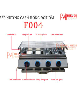 Bếp Nướng Gas 4 Họng Đốt Dài