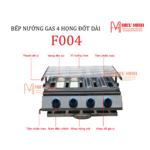 Bếp Nướng Gas 4 Họng Đốt Dài