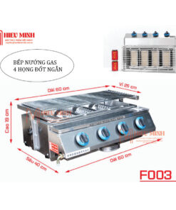 Bếp Nướng Gas 4 Họng Đốt Ngắn