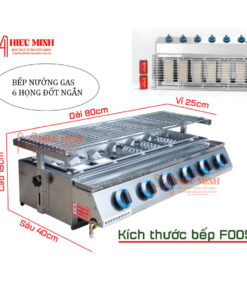 Bếp nướng gas 6 họng đốt ngắn