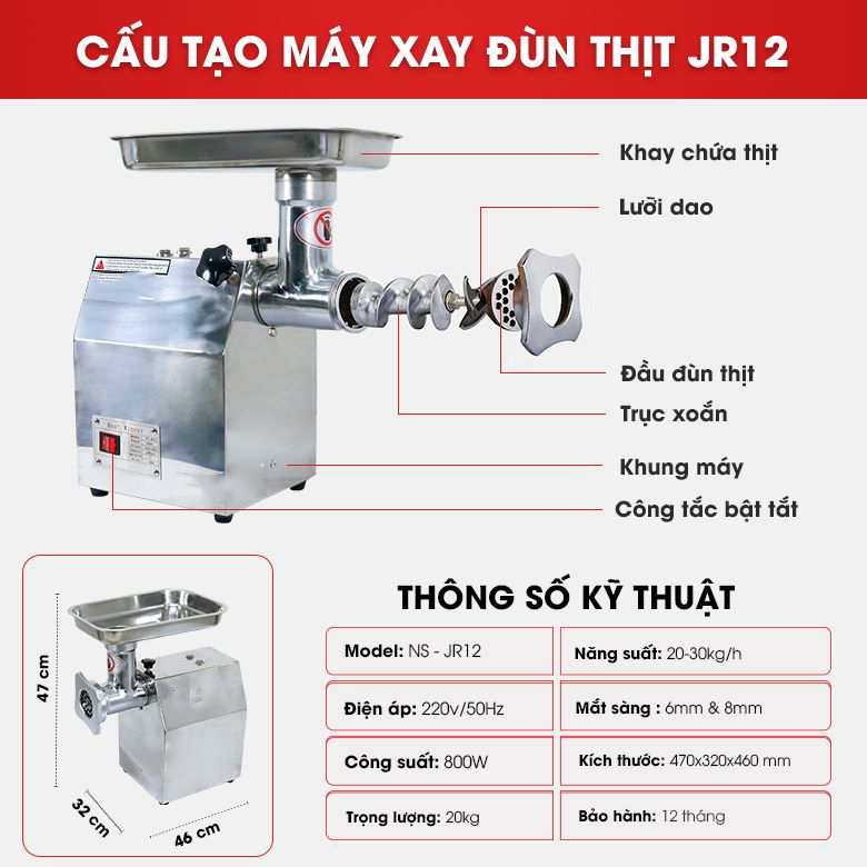 Máy Xay thịt JR-12